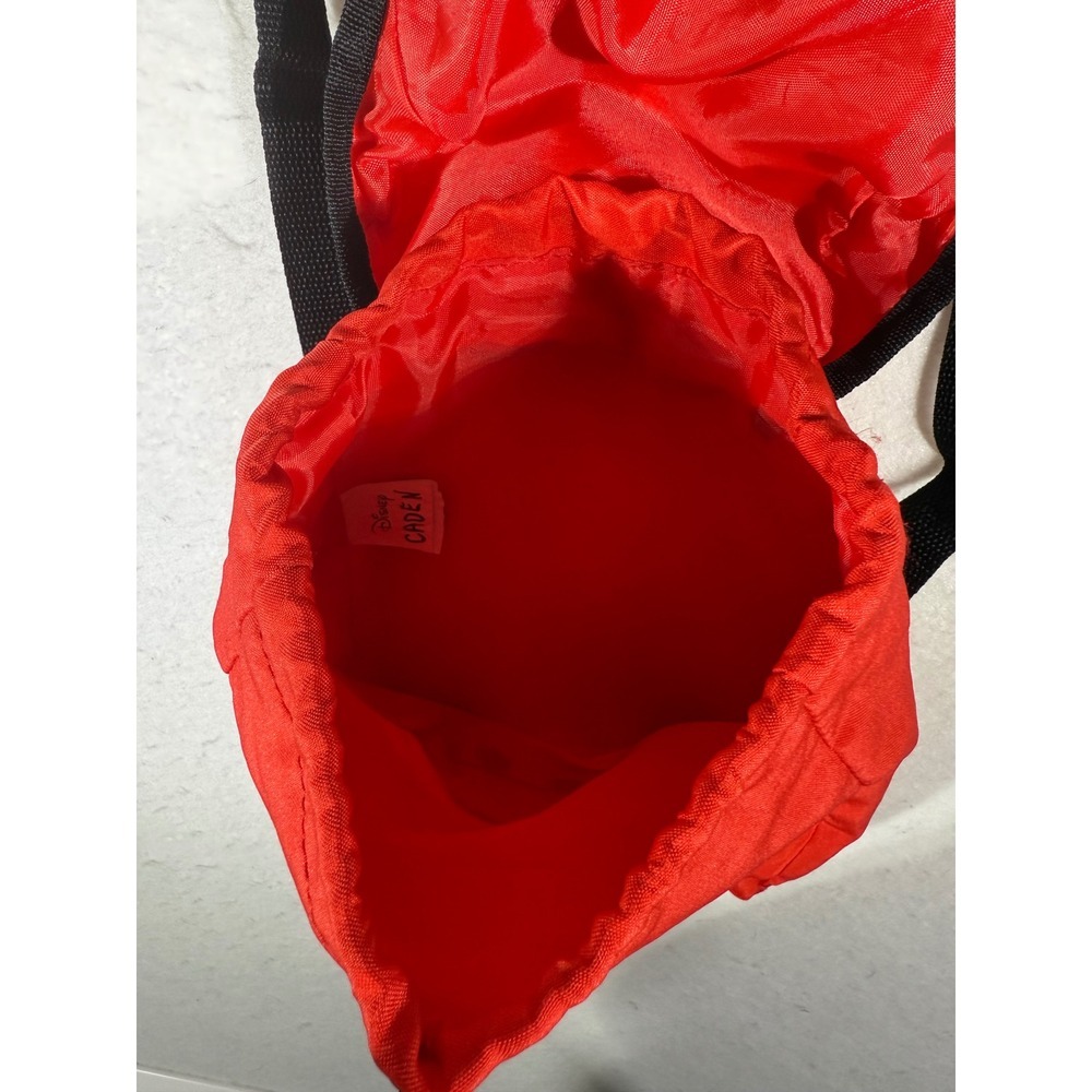 Disney Mickey Mouse Red Backpack Drawstring Bag Plush Character Face - Picture 5 of 5
